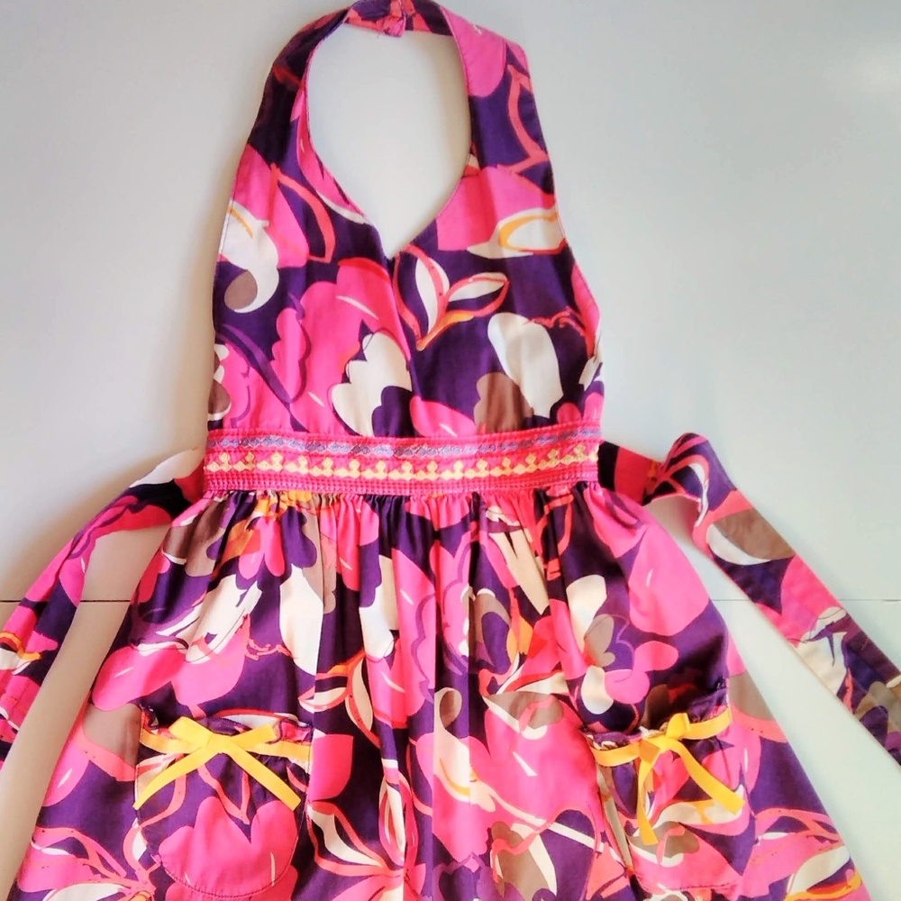 Girl's halter top dress in size 6X | Floral Cotton Dress | Blueberi Boulevard